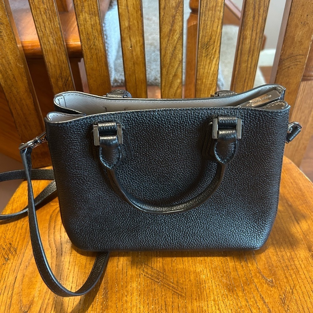 Michael Kors Black Adele Crossbody Bag with Silver Hardware EUC!! - Picture 8 of 16